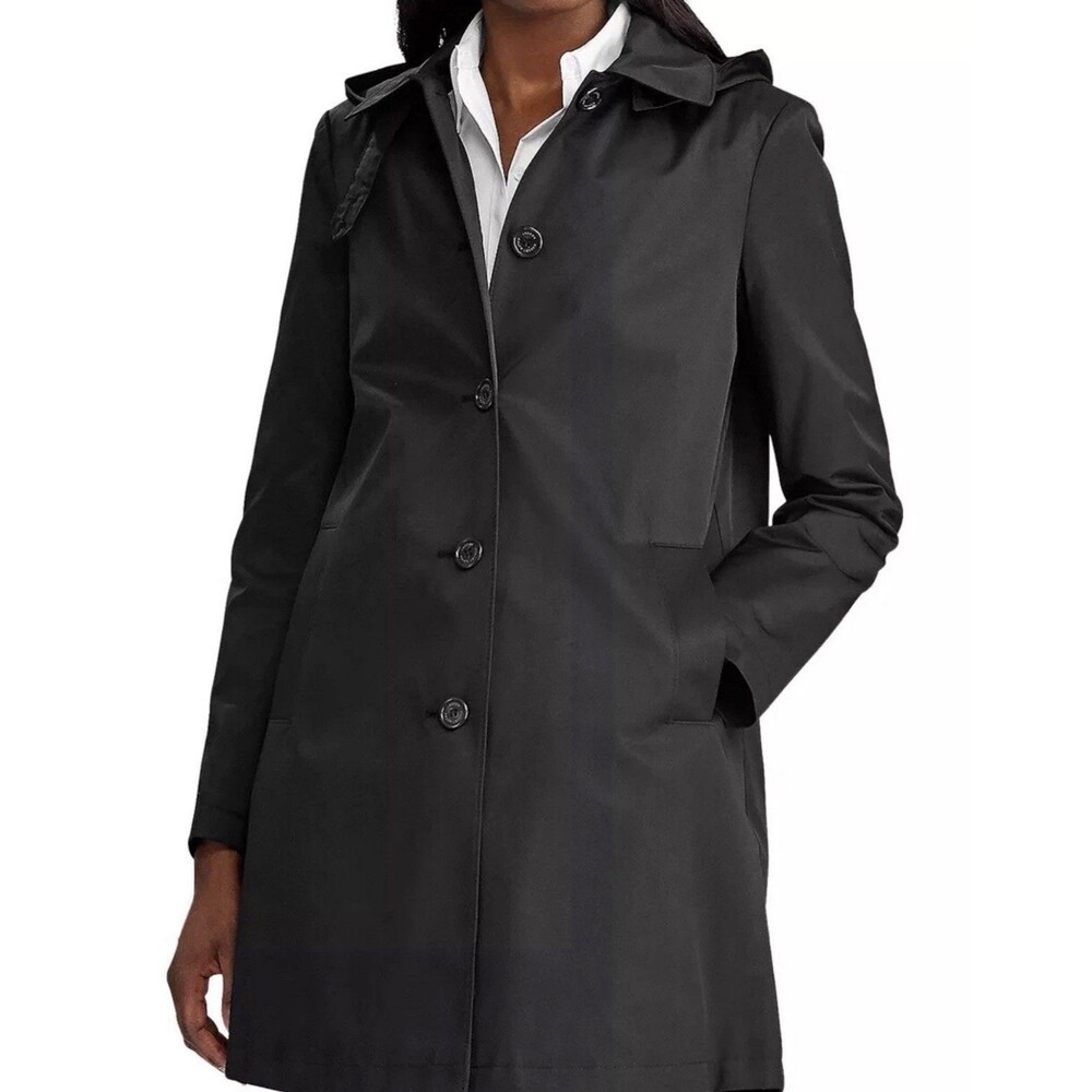 Ralph Lauren Black Label Womens Black Hooded Softshell Rain Coat M